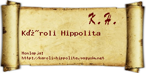 Károli Hippolita névjegykártya